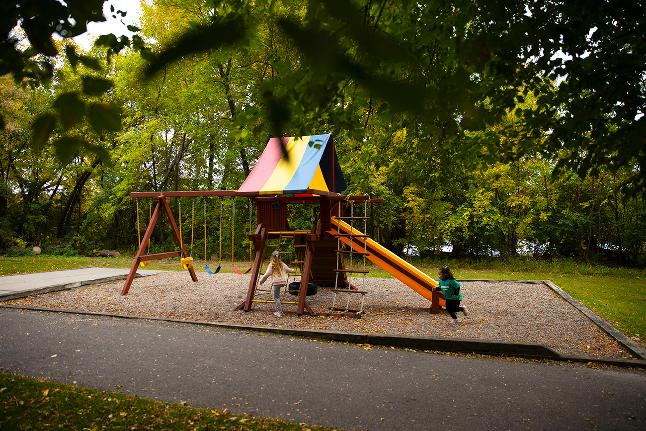 Children in the Outdoor Private Playground of Salem Green Apartments in Inver Grove Heights, MN