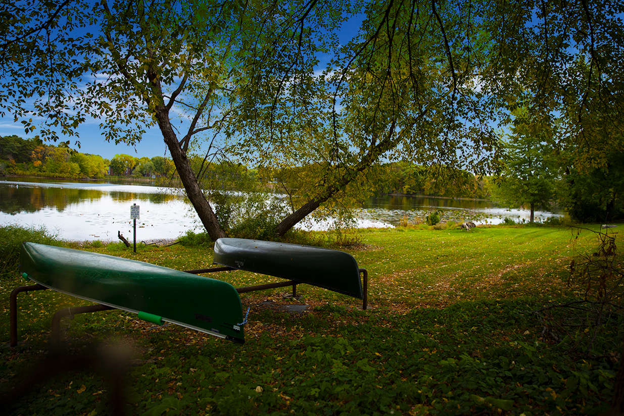 Community canoes at lakeside apartments for rent in Inver Grove Heights, MN