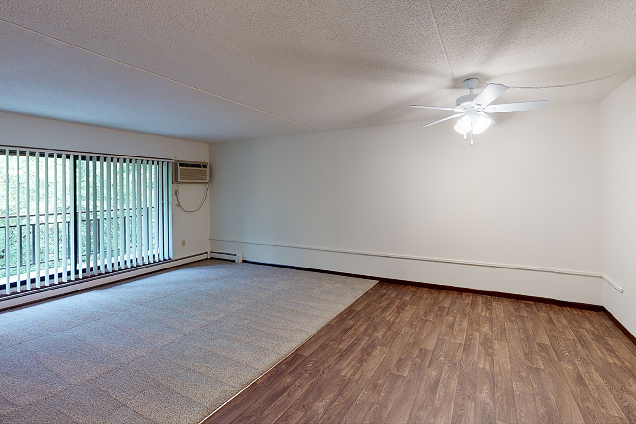 Open floor plan living room of 2 bedroom apartment in Inver Grove Heights, MN